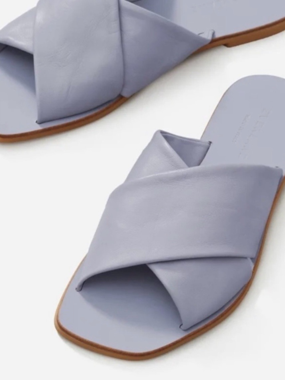 Everlane The Day Crossover Sandals Size 9.5 Lilac Leather